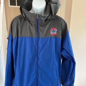 Columbia Chicago Cubs Hooded Rain Windbreaker Jacket Blue Nylon Full Zip XXL